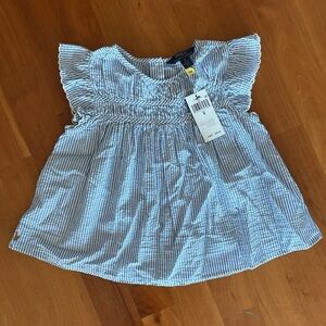 POLO RALPH LAUREN Little Girl's Striped Seersucker Top Blouse - Size 8